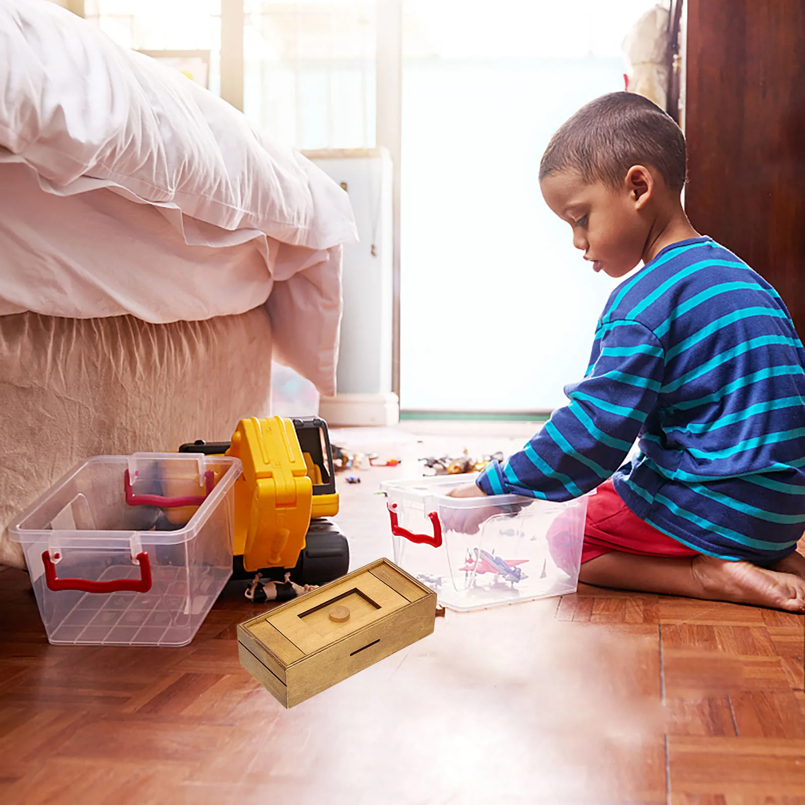 Boîte en bois Puzzle jeu pour enfants jouet pour enfants compartiment caché cadeau pour anniversaire noël nouvel an