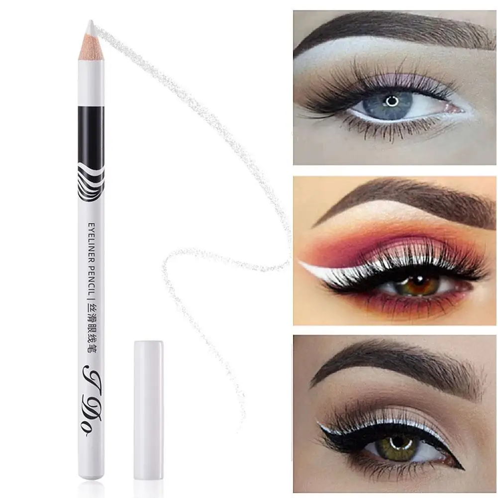 1 stücke weißer Eyeliner Make-up dauerhaft glatt leicht zu tragen Liner Make-up Augen Aufheller Bleistifte Auge wasserdicht Mode Augen b1m2