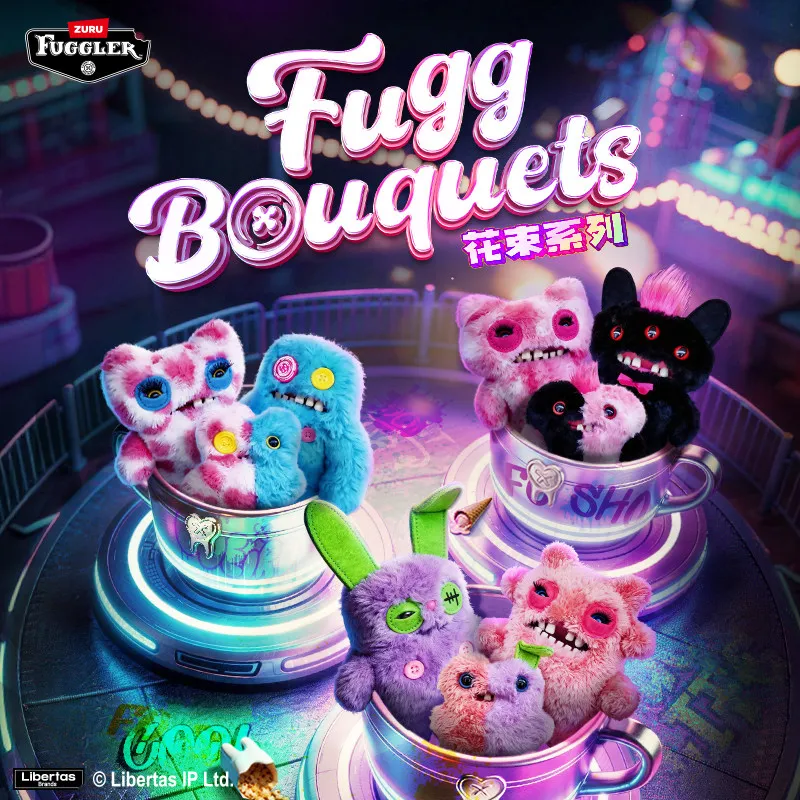 

Fuggler Official Genuine Cute Teeth Monster Bouquet Series Ugly Cute Funny Trendy Play Doll Set Valentine's Day Gift 3-piece Set