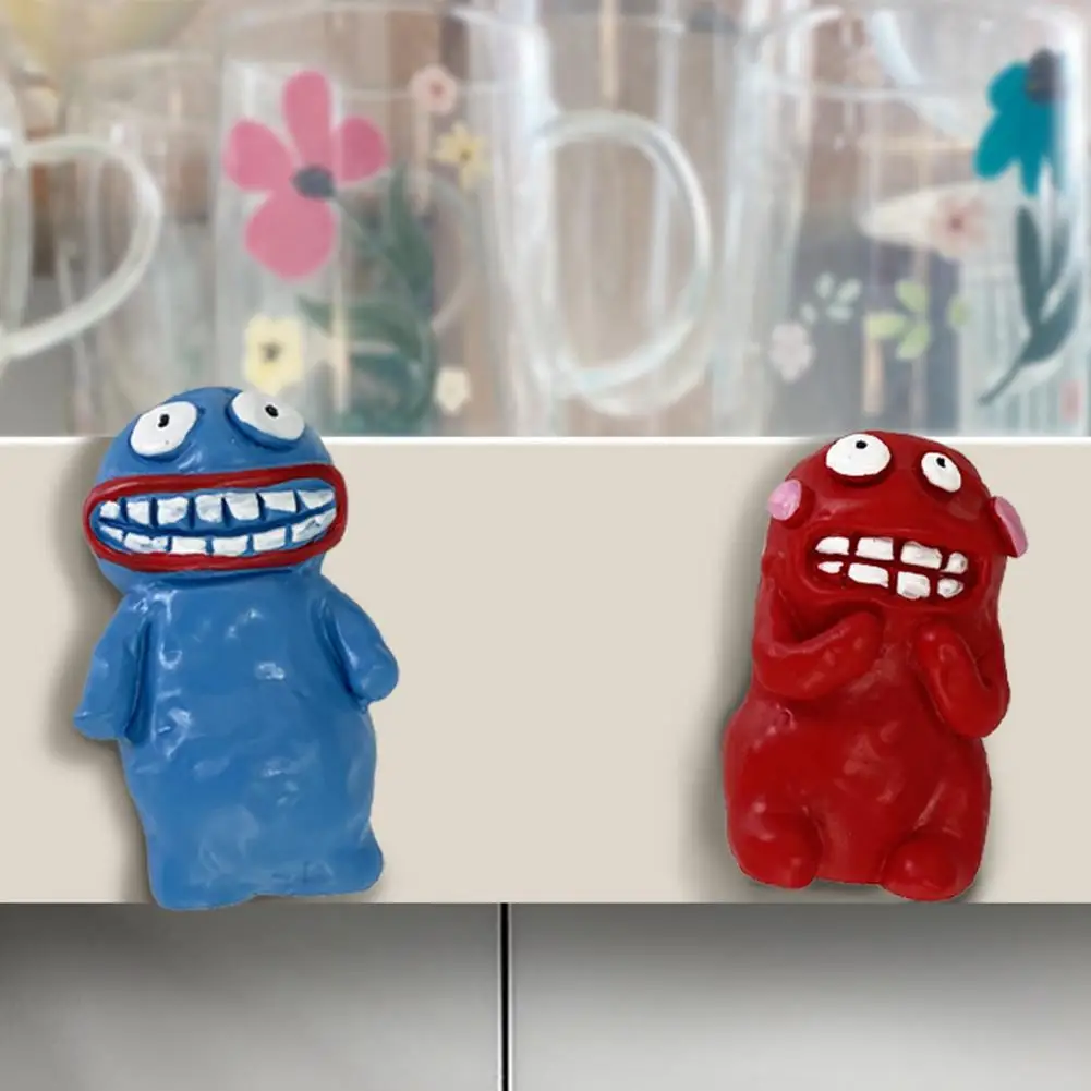 3D Fridge Magnets Cartoon Mud Demon Refrigerator Magnet Resin 3D Resin Decorative Magnet Home Kitchen Office Whiteboard Locker F
