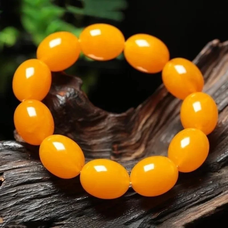 

Baltic Old Beeswax Bracelet Men Women's Chicken Oil Yellow Amber Bracelet Original Stone Red Amber Natural Amber Beeswax Bangle