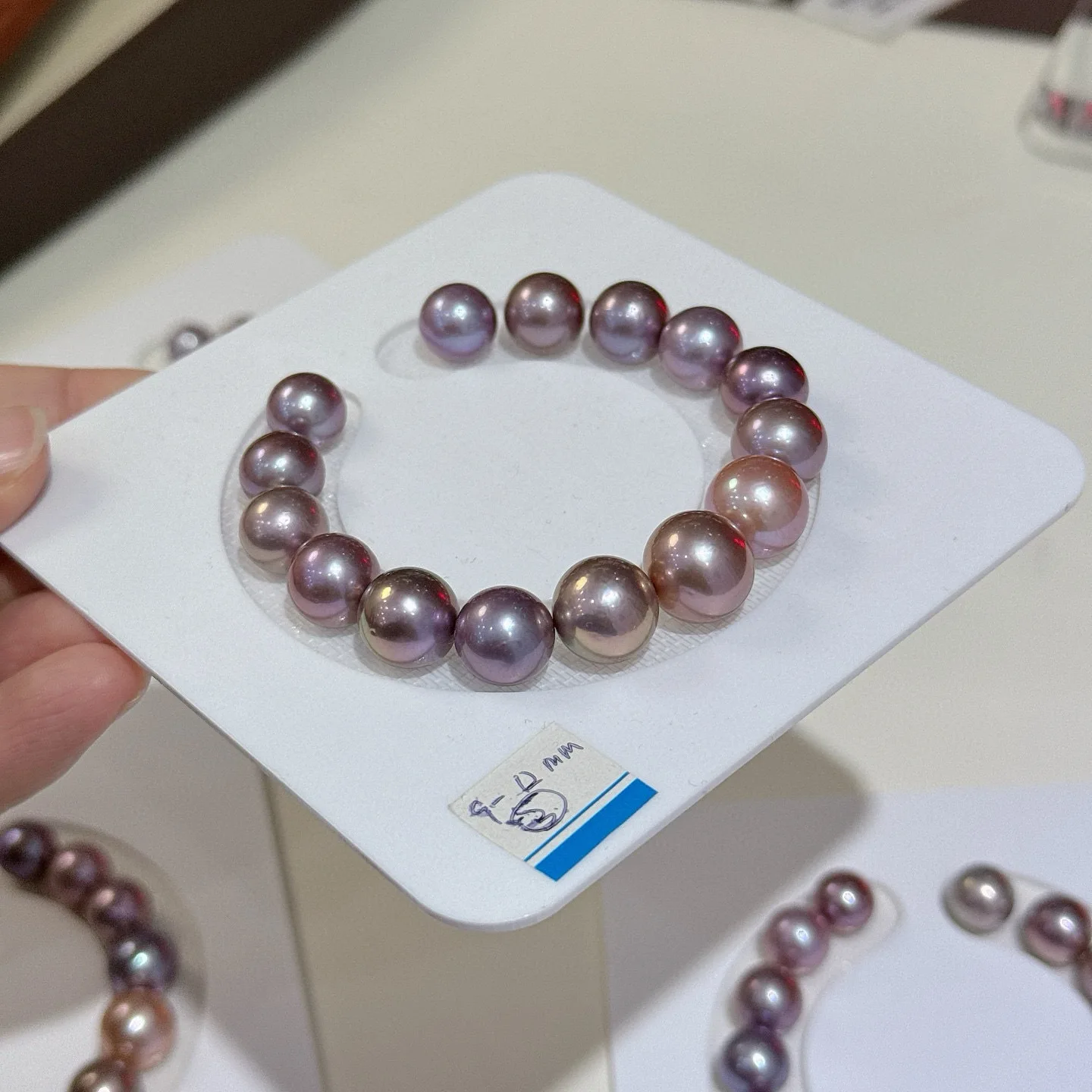 Natural Edison Freshwater Pearl Bracelet 9-12mm Mixed Purple Mirror Luster Near Round Slight Blemish S925 Silver Wrist Jewelry