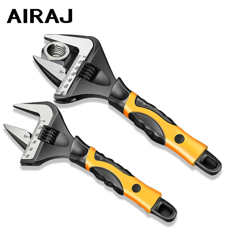 AIRAJ 2022 New Enhanced Bathroom Wrench 6/8/10/12 In Adjustable Wrench Large Open Wrench Tool High Quality Plumbing Repair Tool