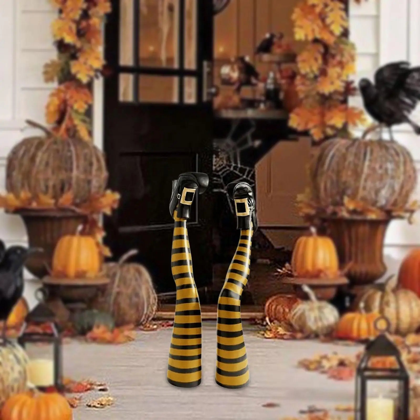 Wicked Witch Legs Props Halloween Decor, 16 inch, Novelty Halloween Ornament, Funny for Haunted House Garden Outdoor Lawn Yard