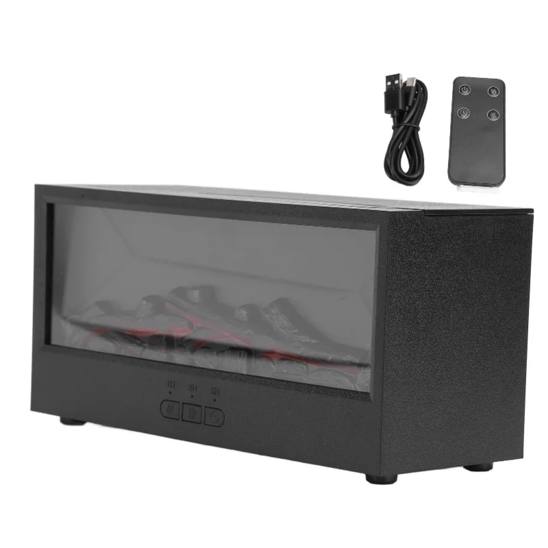 3D Flame Fireplace Essential Oil Diffuser 150ml Colorful Flame Light USB Quiet Aromatherapy Diffuser Humidifier With Timer