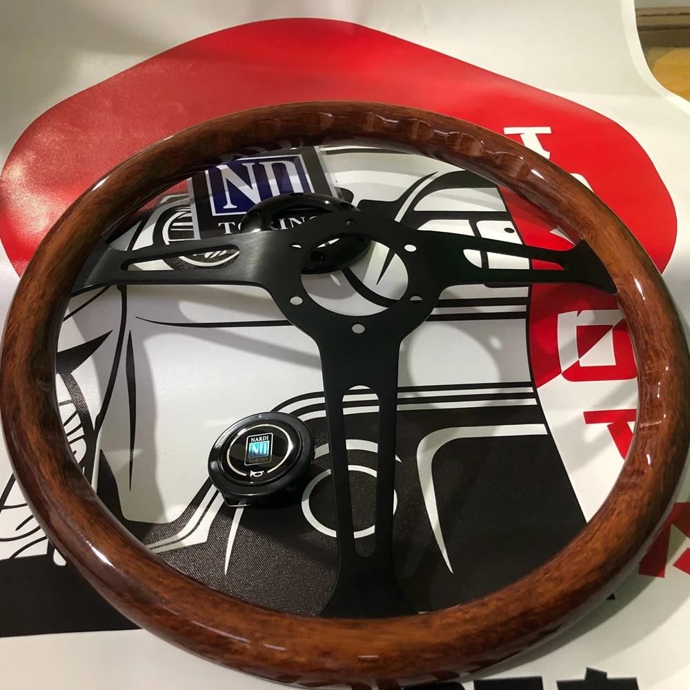 380MM Racing Classic Universal 15Inch ABS Nardi Wood Steering Wheel JDM Car Wood Steering Wheel Volantes For VW HONDA TOYOTA BMW