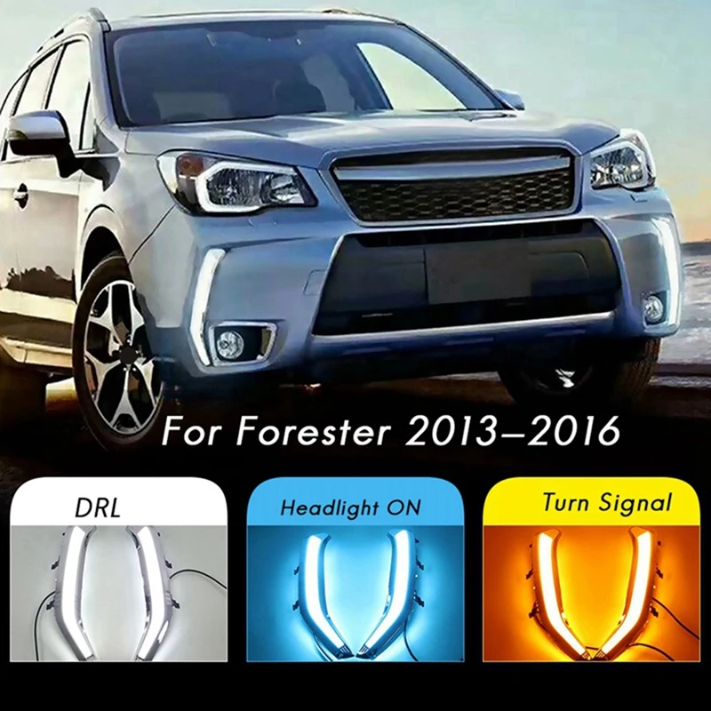 

Автомобильная левая и правая дневная лампа, противотуманная фара для Subaru Forester 2013-2016, автомобильная лампа для вождения, дневные ходовые огни, лампа-бампер