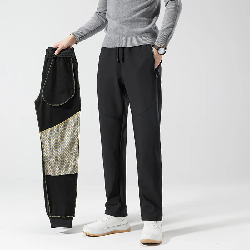 

Men Autumn Winter Fleece Warm Casual Overalls Outdoor Skiing Running Sports Trouser Windproof Waterproof Comfortable Long Pants