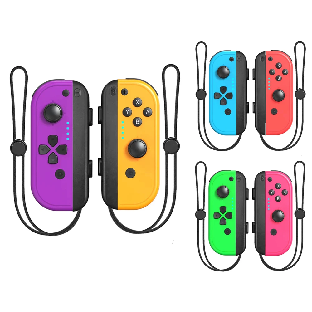 Joycons Controller For Nintendo Switch/OLED/Lite Wrist Strap Joy Pad Wireless Gamepad Console Joystick Turbo Six-axis Gyro