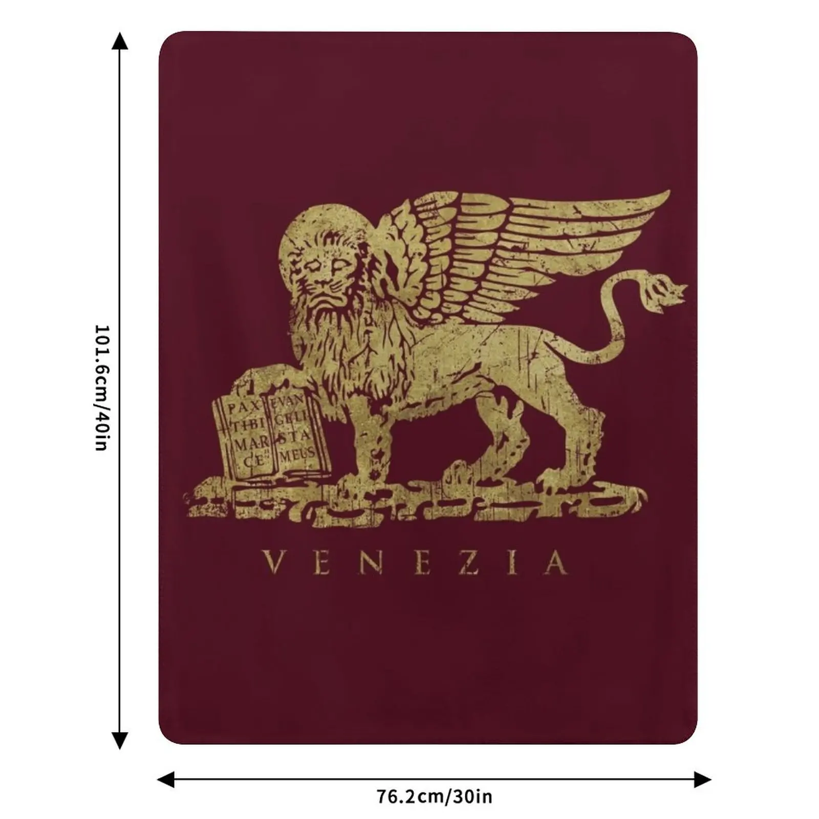Leone di San Marco of Venezia - Vintage Gold Throw Blanket Soft Plush Blanket as Housewarming Gift