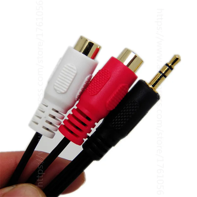 3.5mm Male Jack to 2 RCA Female Plug Adapter Cable Mini Stereo Audio Cable Headphone Y Cable