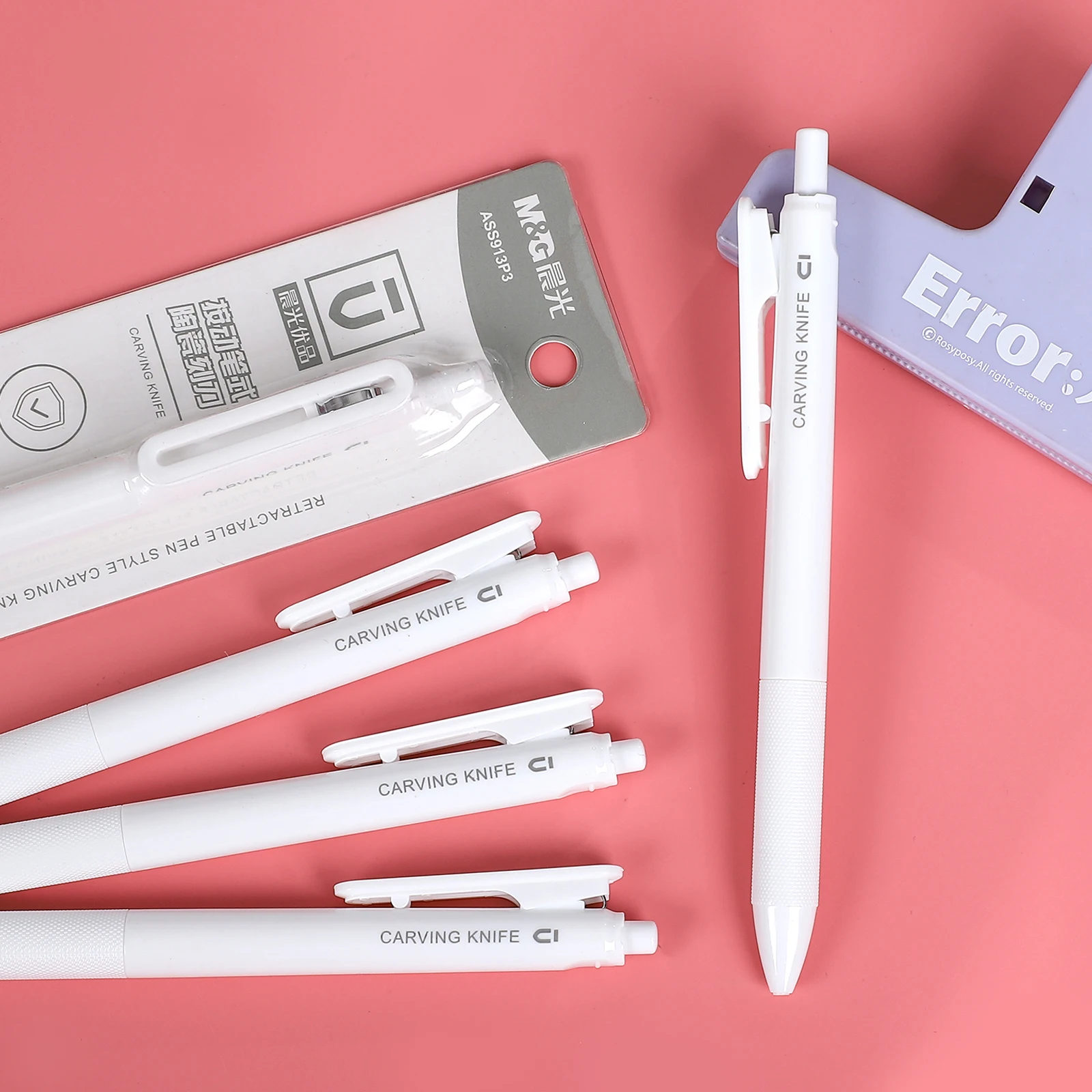Push Pen Type Ceramic Carving Knife Mini Utility Knife Cutting Tolls Creative DIY Journal Student Supplies Stationery
