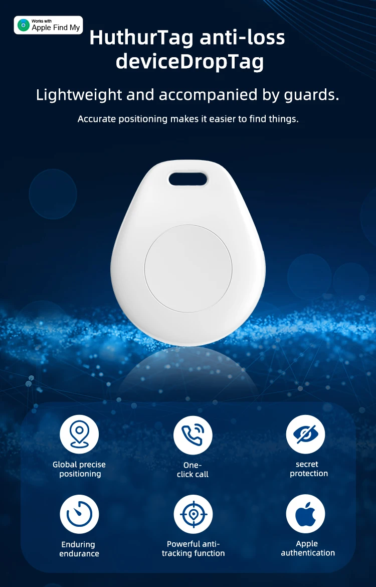 Timethinker Bluetooth Key Finder work with Apple Find My Global Network Smart AirTag Tracker Item Locator for Bag Pet  for IOS