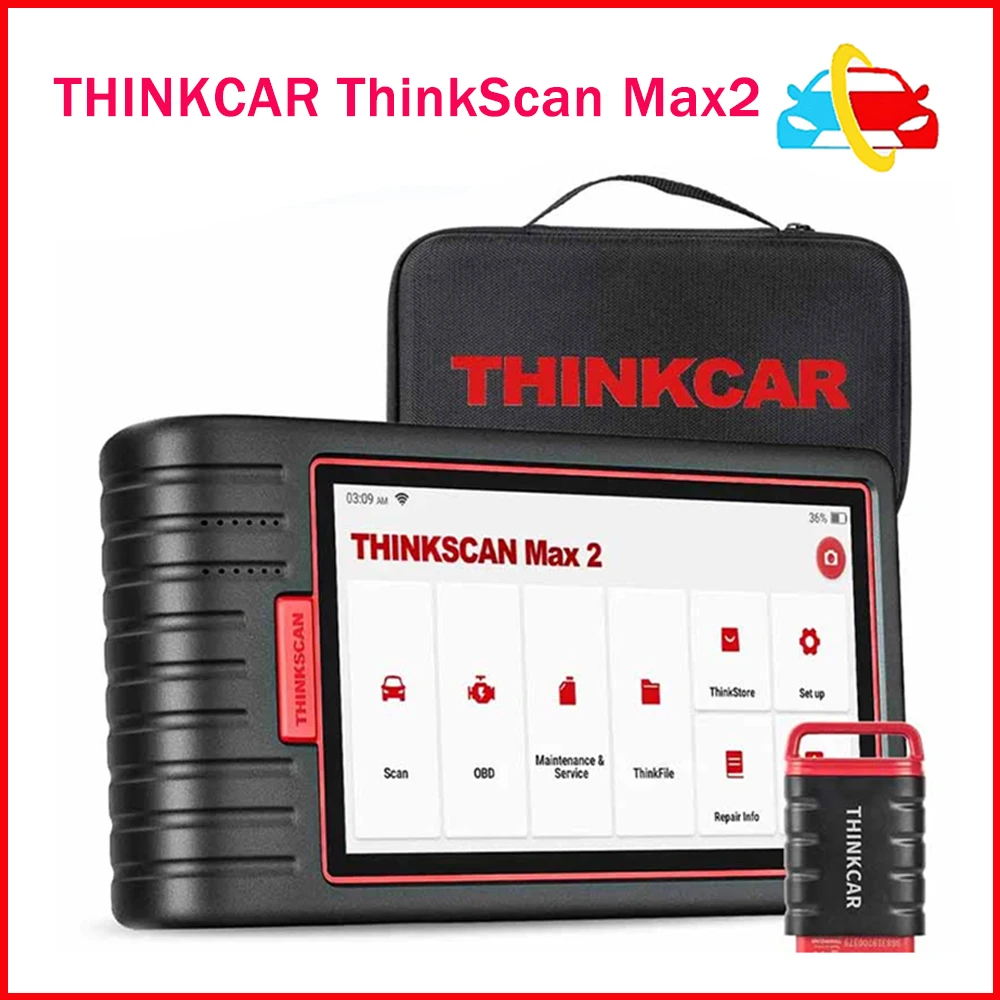 

2024 THINKCAR ThinkScan Max2 Full system Car Diagnostic Tool MAX2 OBD2 Scanner Free Lifetime Update ECU Coding PK ThinkTool Mini