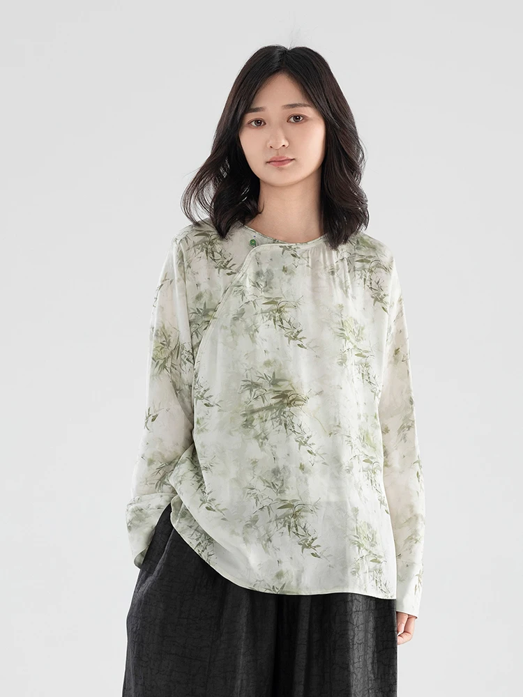 

Новая шелковая длинная юбка с цифровой печатью Chen Yan, модная универсальная юбка в китайском национальном стиле из шелка