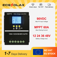 ECGSOLAX 60A MPPT Solar Charge Controller 12V 24V 36V 48V Charge Controller Auto with Dual USB Solar Panel Regulator