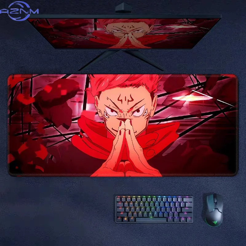 HD Image Quality Gojo Satoru E-sports Leather Mouse Pad Oversized Jujutsu Kaisen Anime Large Computer Keyboard Office Desk Mat