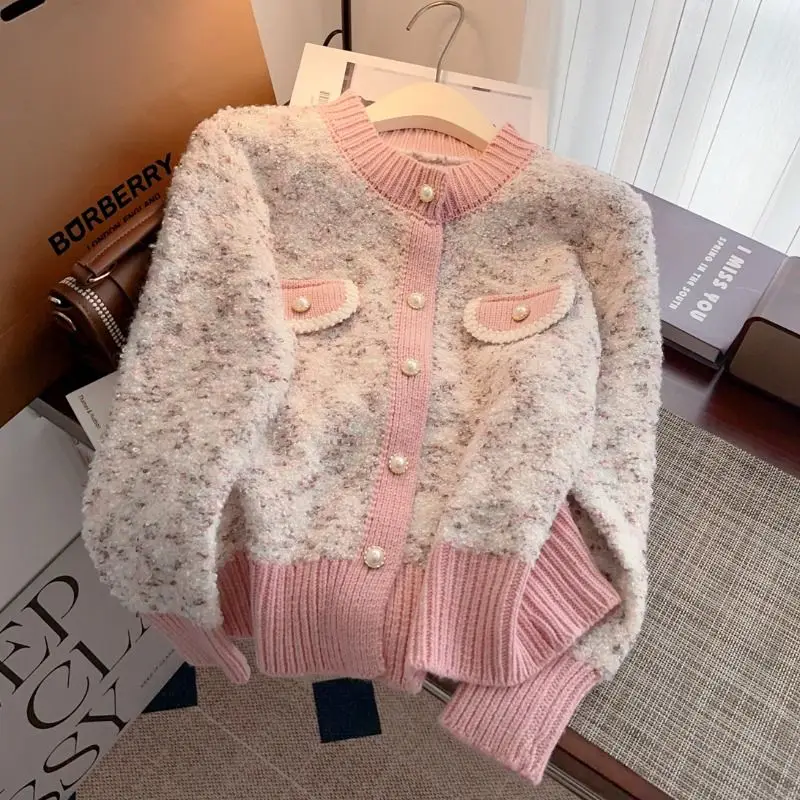 French sweater jacket women's 2025 new autumn and winter thickened high-end feeling super good-looking knitted cardigan top