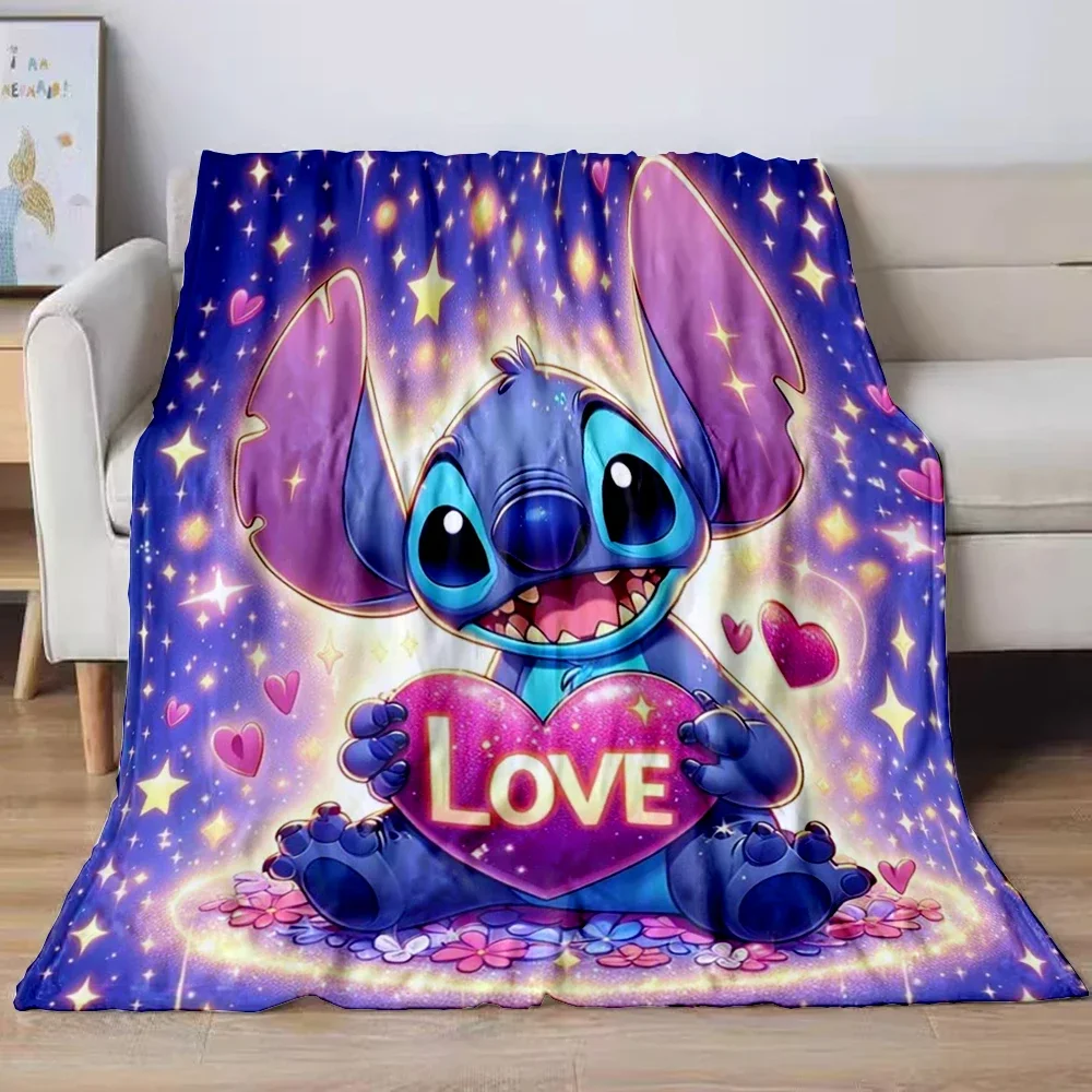 Disney Stitch Cartoon 3d Dekens Zachte Pluche Deken, Flanellen Deken Gooien Break Deken Voor Woonkamer Slaapkamer Bed Sofa Picknick