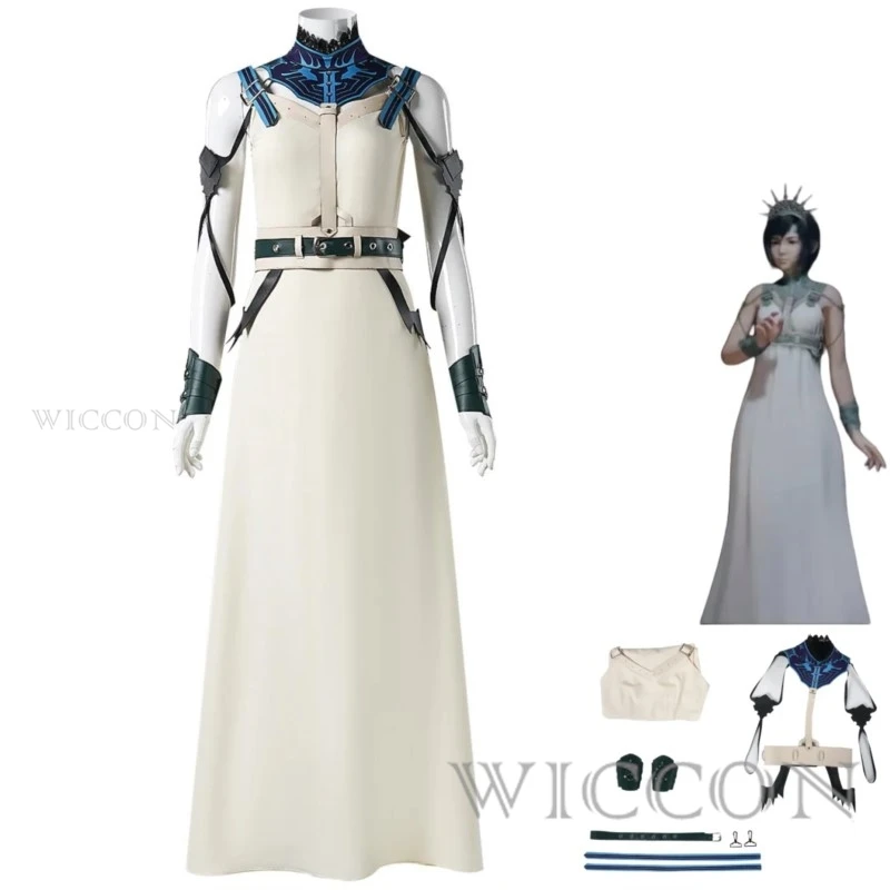 

Game Final Fantasy VII Rebirth Aerith Gainsborough Cosplay Costume Battle Uniform White Dress Woman Sexy Carnival Party Suit