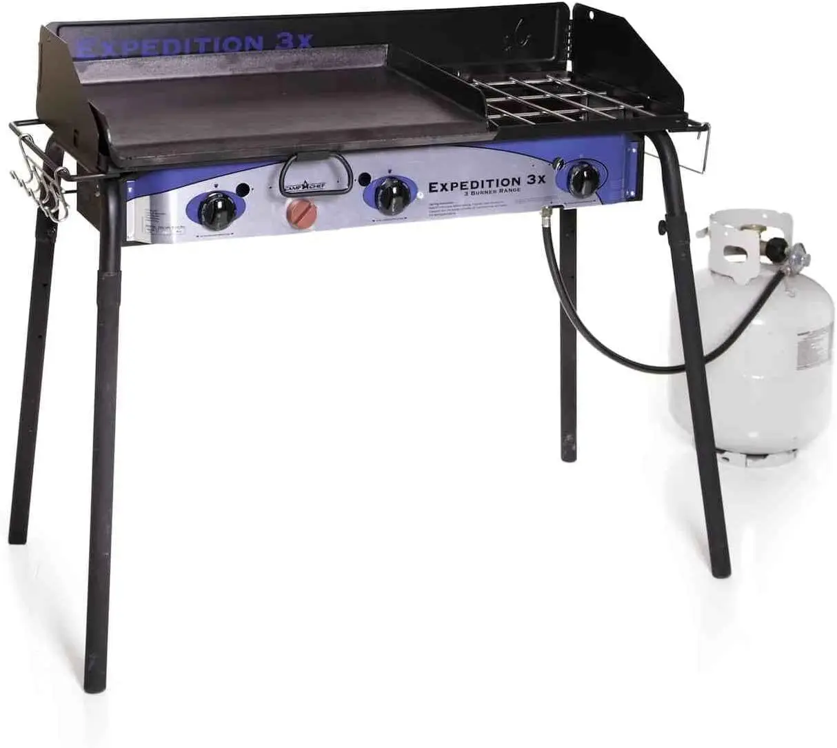 Camp Chef Expedition Three-Burner Stove - Portable Camping Cook Stove for Outdoor Cooking - Comes with Fry Griddle - 14