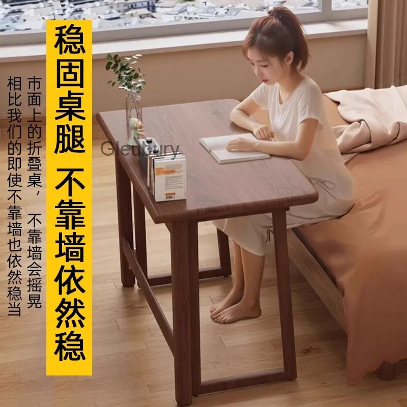 Folding table, mobile desk, new computer desk, small dining table for home use, study desk, simple bedside table for rental