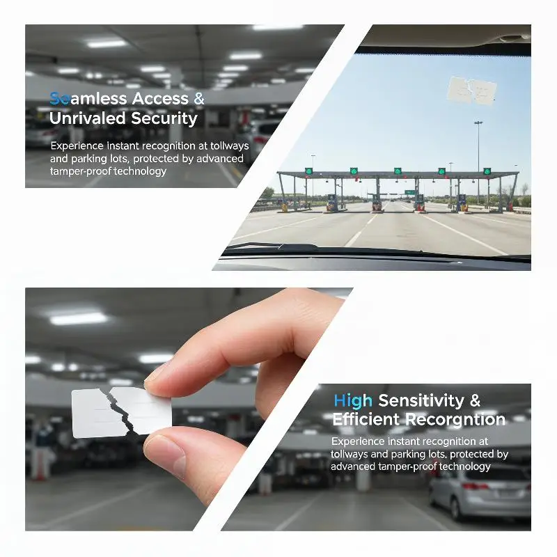 

EPC 6C RFID UHF 860-960MHZ Vehicle Windshield Tag Sticker Anti Tear for Access Gate and Garage Entry