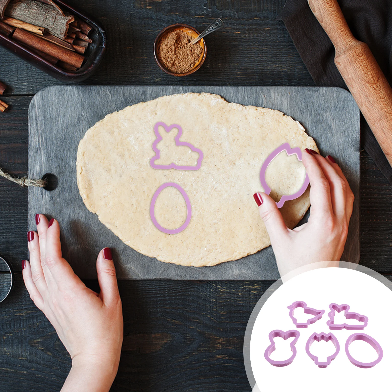 

10Pcs Easter Cookie Molds Biscuit Mold Baking Tool DIY Fondant Chocolate Paste Sugar Making Easter Theme Biscuit Mold