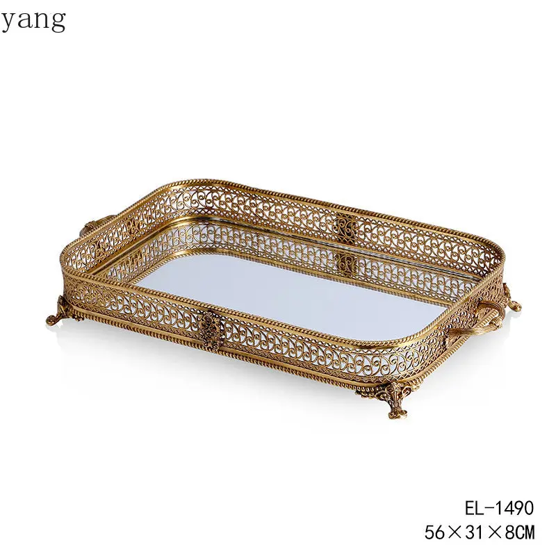 CX luxury all-copper tray living room desktop exquisite retro decorative jewelry ornament