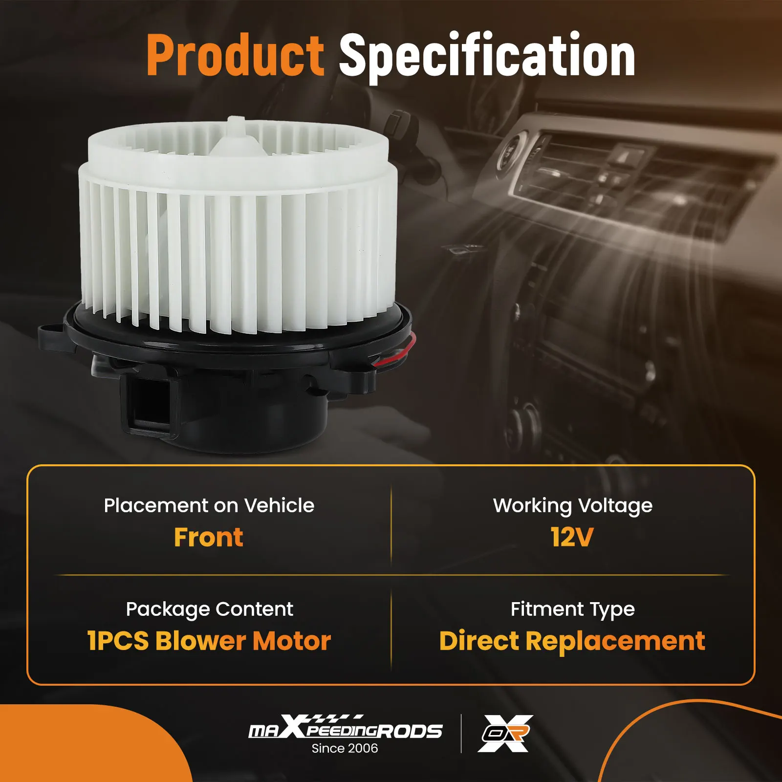 

HVAC Blower Motor w/ Fan Cage For Buick Verano Chevy Volt Cadillac ELR 22954786