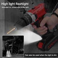 Household Multifuctional 21V Electric Drill Brush Motor 2 Speeds Control Stepless Speed Regulation Rotation Ways Electric Drill