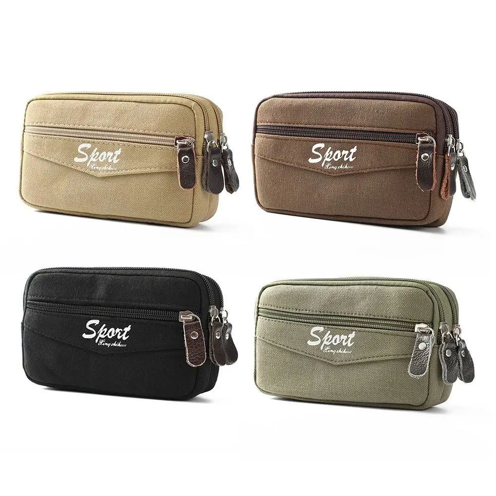 

New Sport Canvas Phone Holder Belt Waist Bag Multifunctional Waterproof Phone Holster Portable Leisure Sport Purse Daily