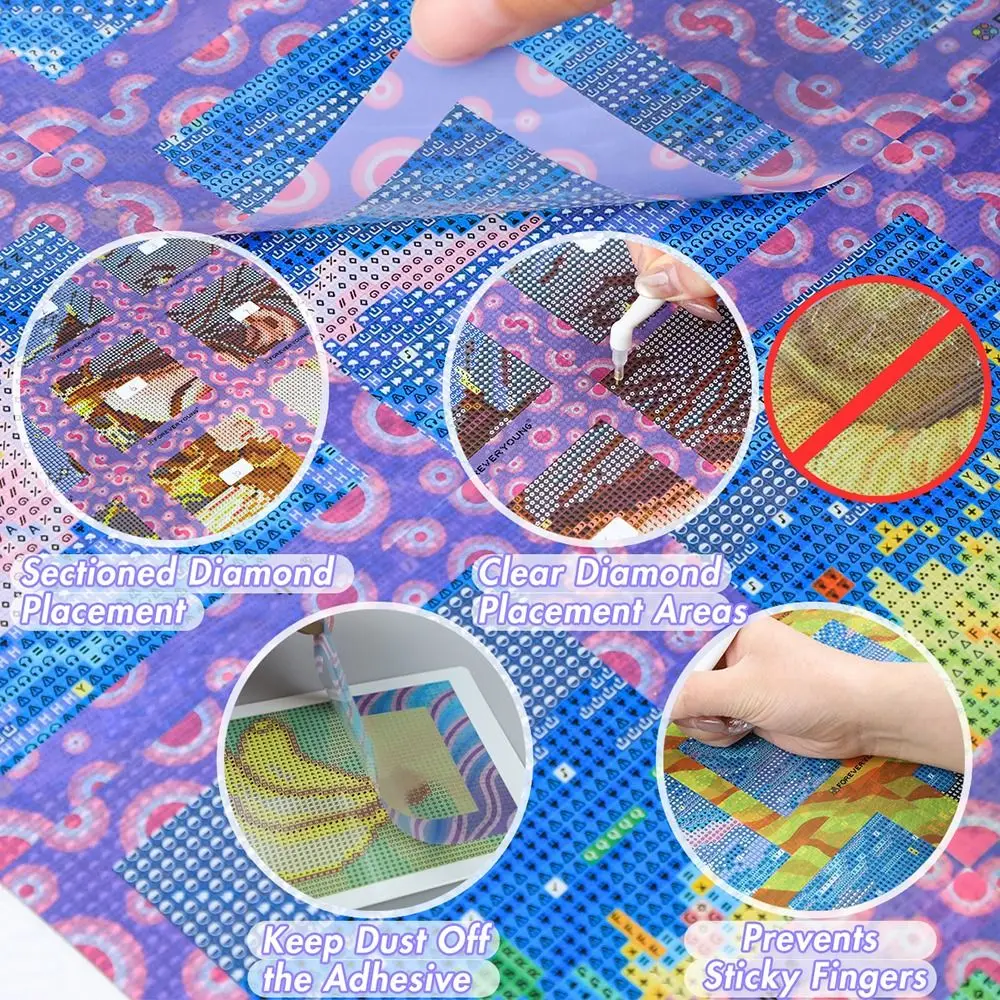 6/12Pcs Assist Aligning Diamond Painting Release Film Protective Frame 10cm Diamond Painting Alignment Tools Reusable 6 Patterns