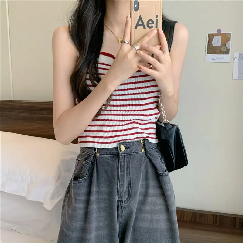 Fashionable Temperament Slim Fit and Slimming Effect, with A Summer Ear Pure Desire Irregular Sexy Suspender Women's Vest Top