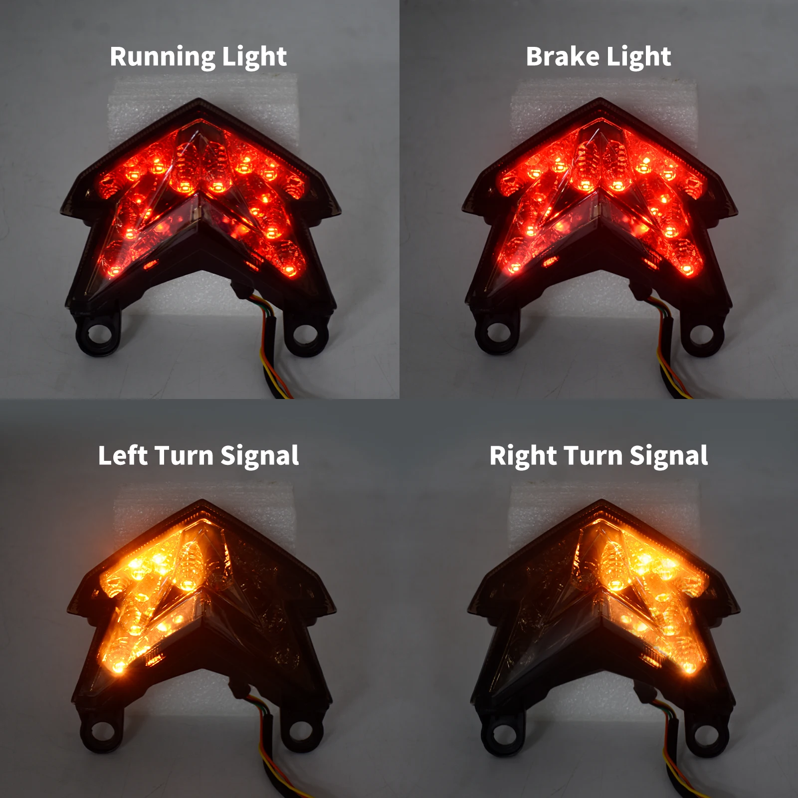 Motorcycle Rear Brake LED Tail Light Stop Turn Signal Indicator