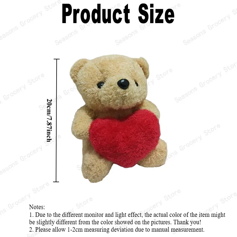 ตุ๊กตาหมีหัวใจนุ่มนิ่ม 1-5 ชิ้น ของขวัญวาเลนไทน์ คริสต์มาส สำหรับเด็กและผู้ใหญ่ ของเล่นกอด