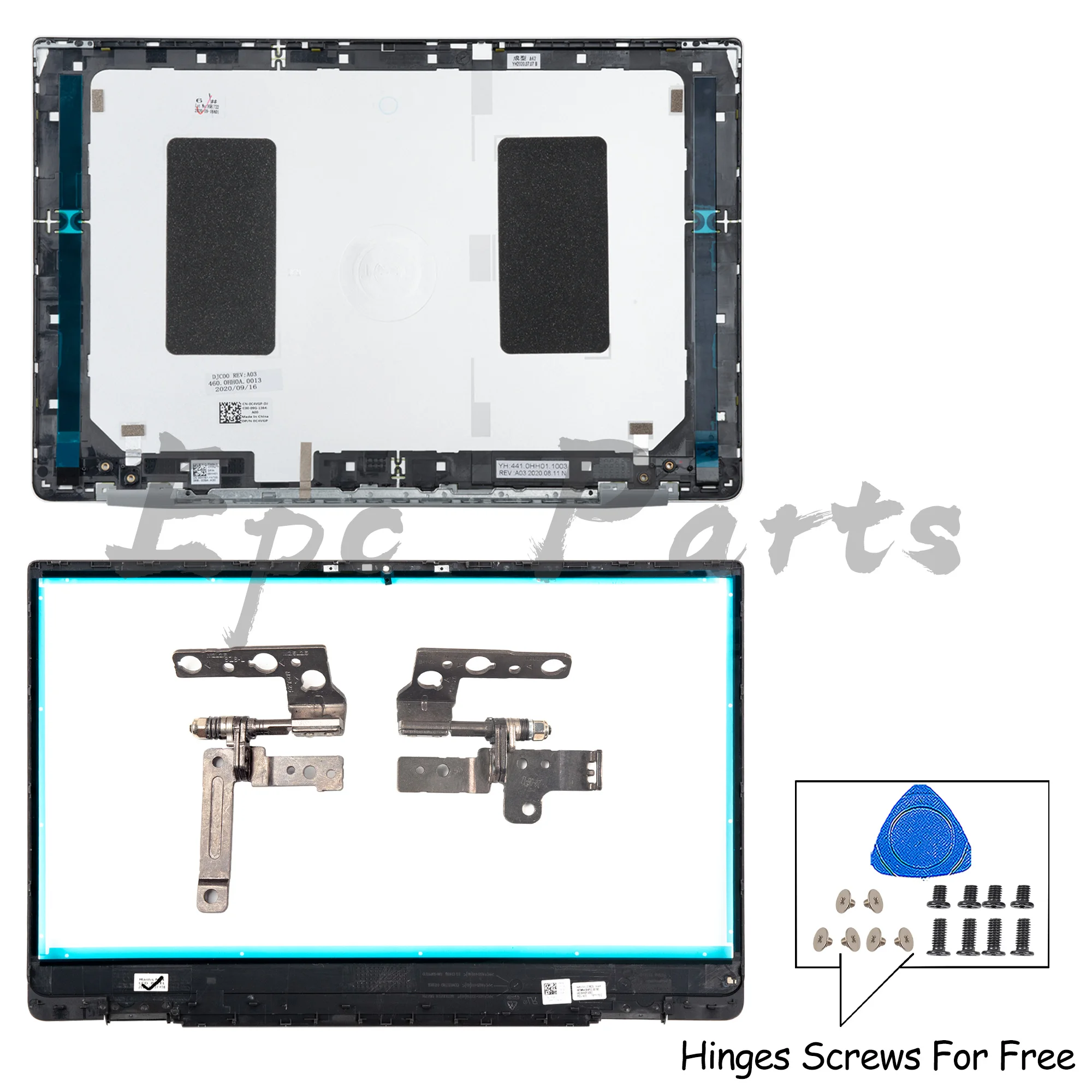 Epc Parts For Inspiron 14 5000 5490 5498 Metal LCD Back Cover 0C4VGP Bezel Hinges 0R0VH6 0X98GC  laptop parts repair