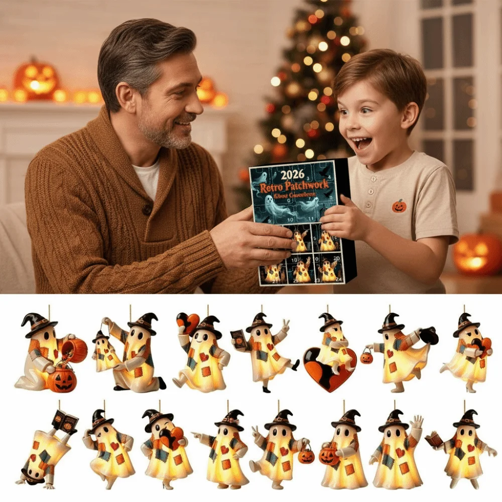Lightweight Halloween Lucky Box 24 Styles Double Sided Print Patchwork Acrylic Charm Compact Size Vibrant Colors