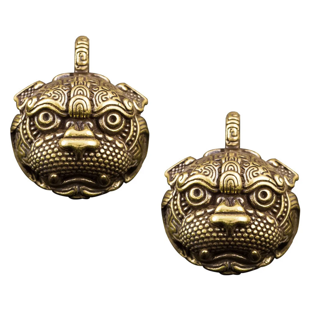 

2Pcs Pixiu Key Pendant Decorative Brass Durable Lightweight Bag Key Decoration Vintage Style Propitious Keychain