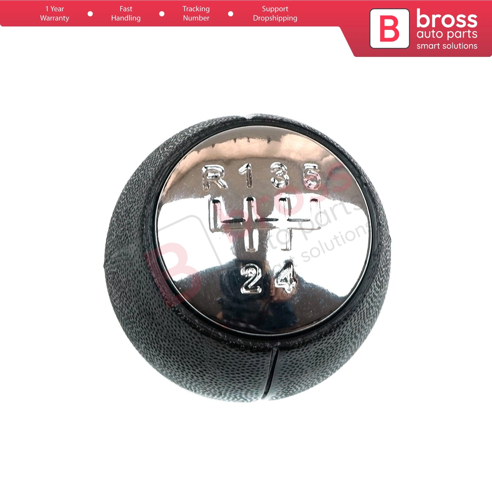 Bross Auto Parts BSP535 5-Speed Gear Shift Stick Knob Black Chrome For Opel Vauxhall Vectra B, vectra C, Astra G, Corsa