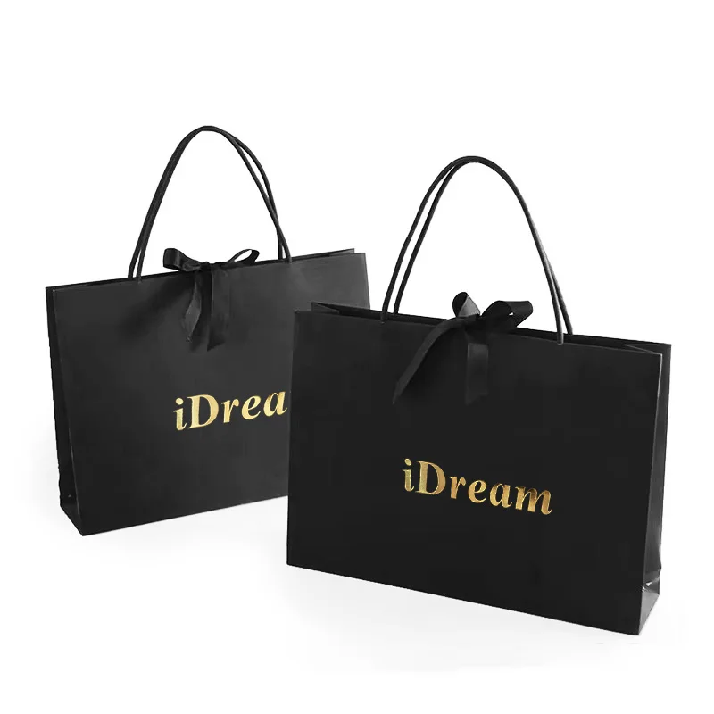 Wholesale Custom Printed Brand Logo Design Promotion Luxury Clothing Retail Gift Shopping Jewellery Paper Bag With Handle