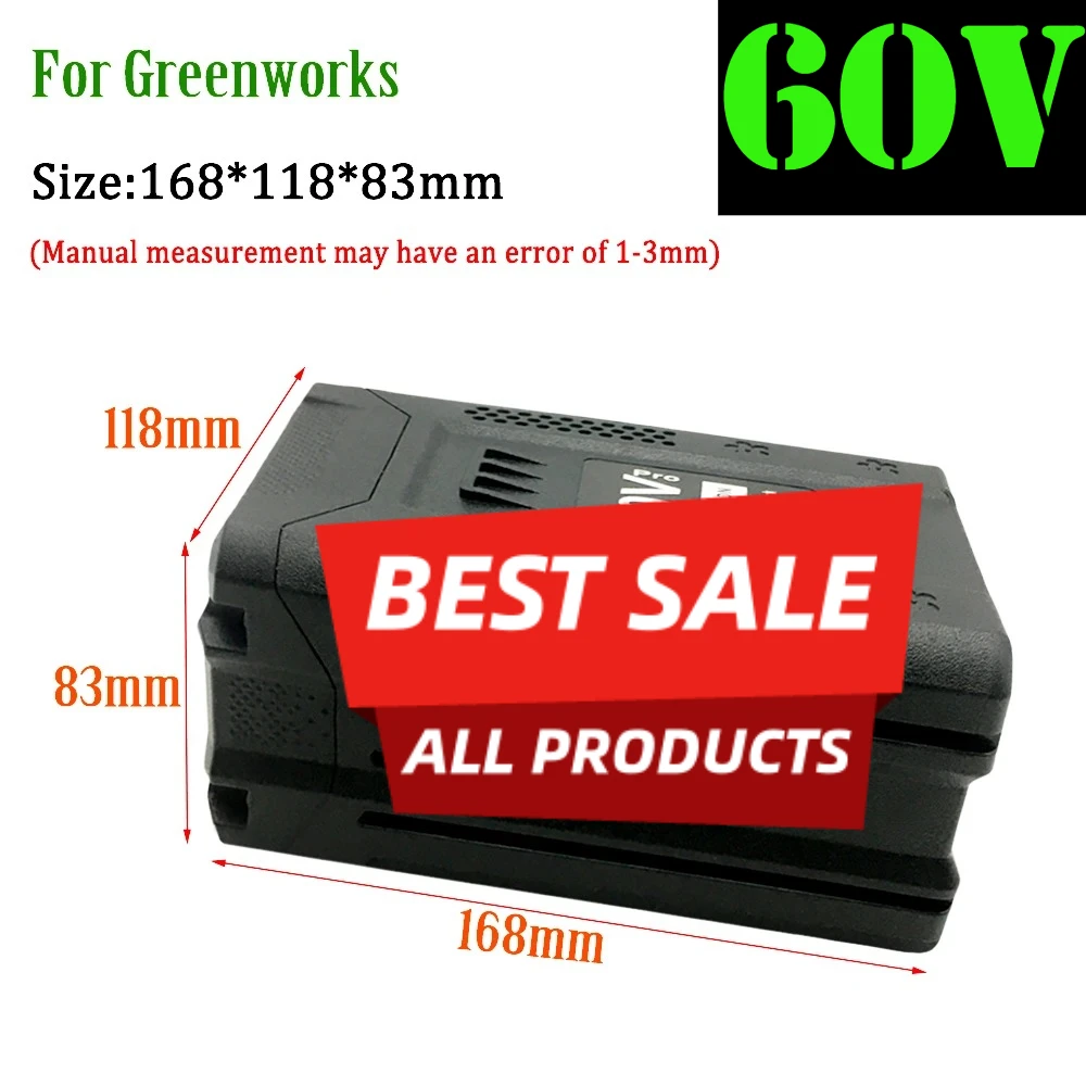 

For Greenworks PRO 60V Battery Replacement 10.0Ah Lithium Ion, 3X Runtime for Cordless Brushless Mowing