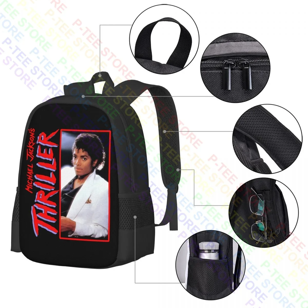 Michael Jackson Thriller Album PhotographicBackpack Large Capacity Swimming Storage Bag