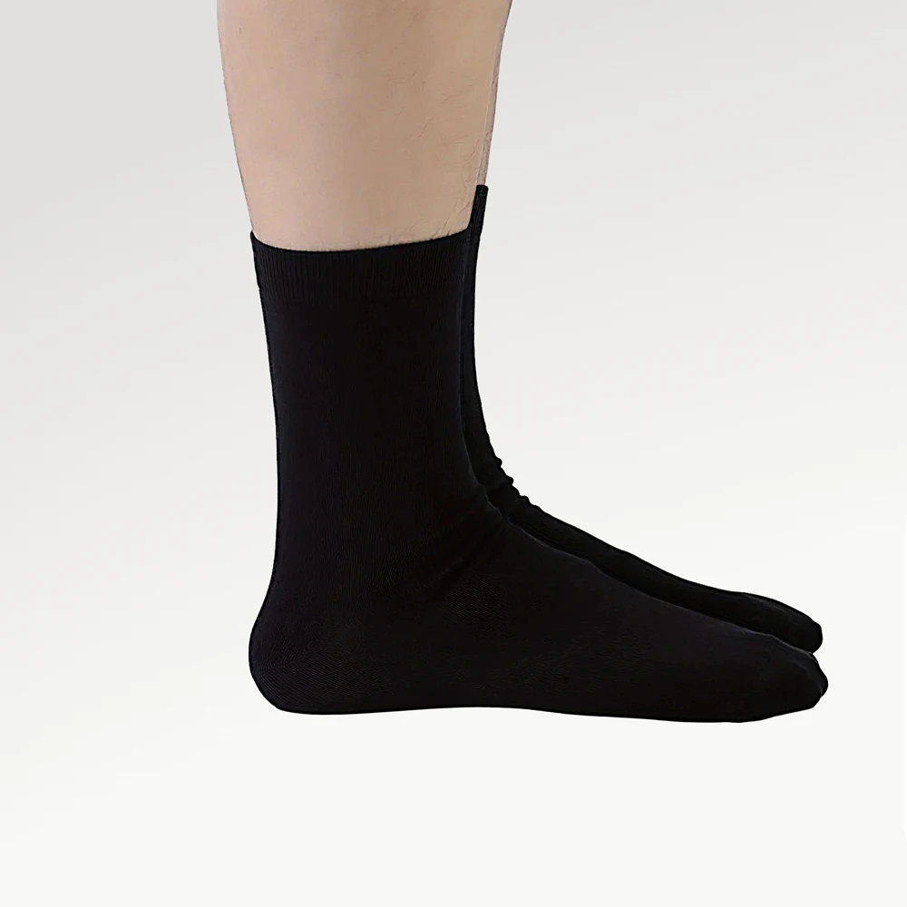 Algodão antiderrapante dos homens Meias de comprimento médio, Meias esportivas pretas, Soft Running Sock, Absorver o suor, Meias masculinas respiráveis, Alta qualidade, Carta, 3 pares