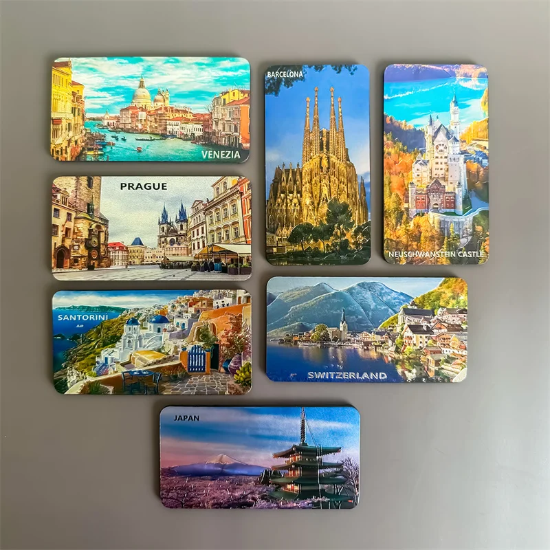 Souvenir Refrigerator Sticker Switzerland Venice Spain Germany Greece Creative Refrigerator Magnetic Sticker Fridge Magnet Decor