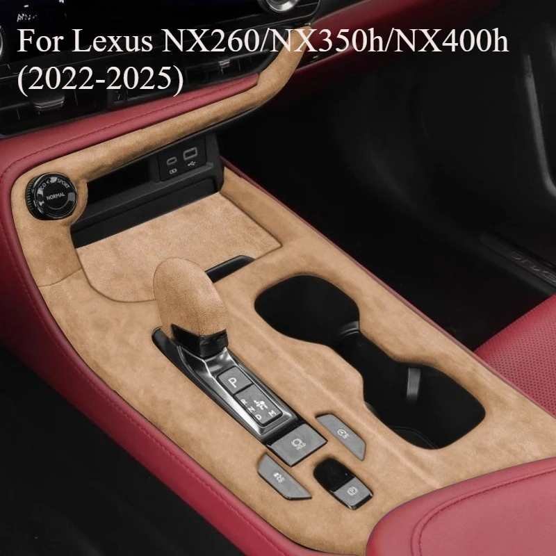 

For Lexus NX260/NX350h/NX400h (2022-2025) Center Console Trim Upgrade - Suede Gear Shift Panel Cover with Stitching