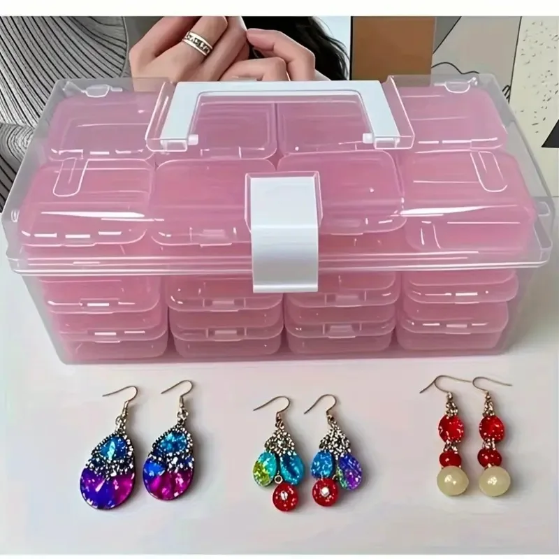 Plastic Storage Box, DIY Handicraft Classification Box, Multifunctional Portable Storage Box, Jewelry, Nail Art