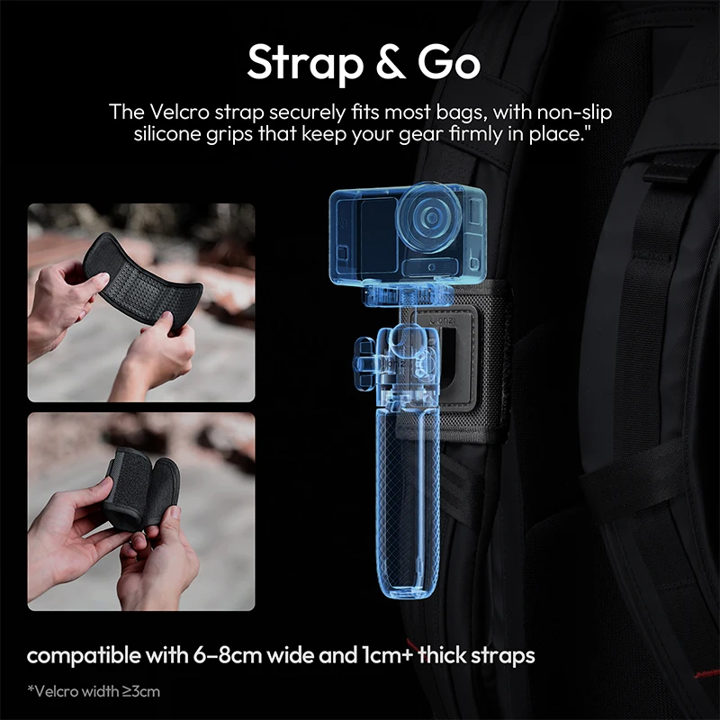 Ulanzi MT66 ClipMate Mini Statyw Kijek do Selfie do Kamer Insta 360 Dji Action z Obrotem 360 °   Głowica kulowa, maksymalne obciążenie 1 kg — zdjęcie produktu 5