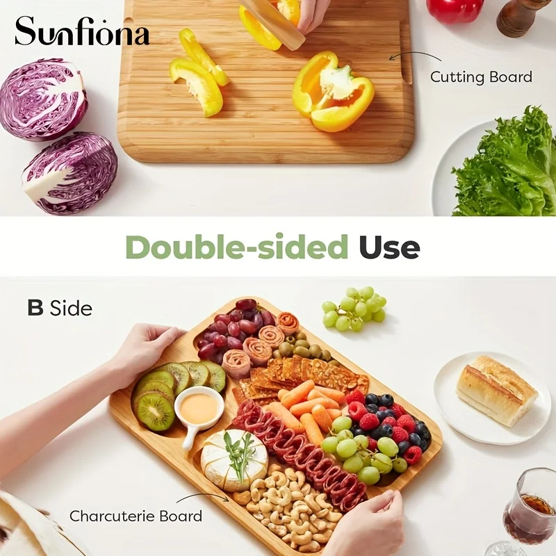 لوح جبن من الخيزران مع غطاء ومقبض شفاف، طبق فحم محمول للجبن واللحوم والفواكه، صينية تقديم للحفلات #6