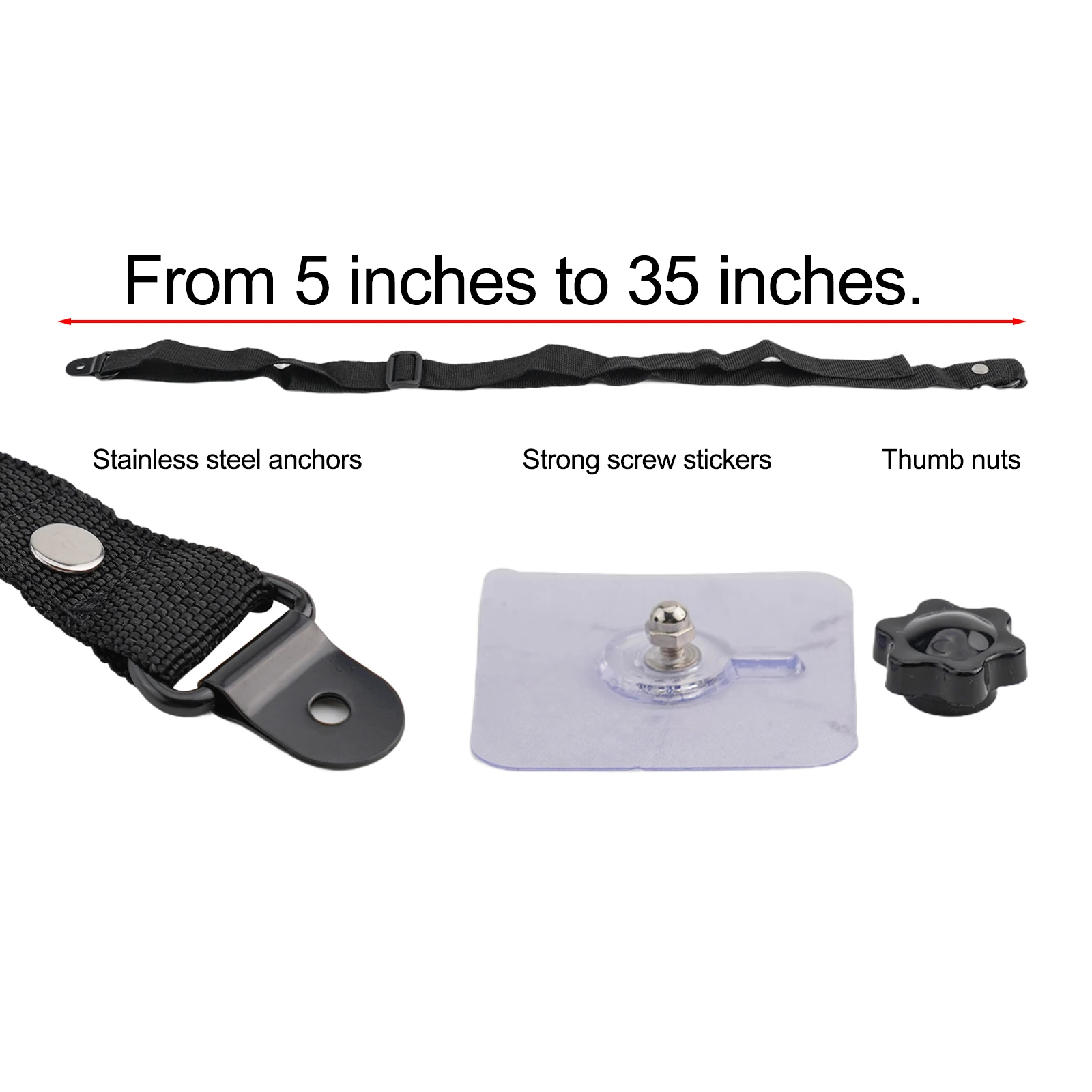 Safety Protection Furniture Straps Fixed Band Nylon Replacement With Adhesion Screws Black Accessories Adjustable